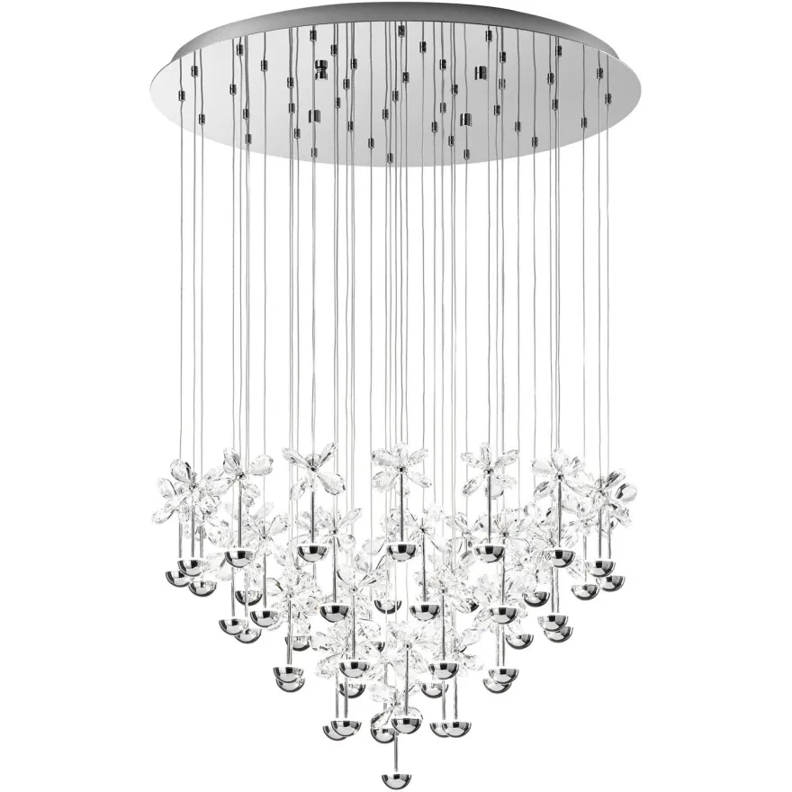Riippuvalaisin LED Pianopoli, Ø78cm, kromi, kristalli