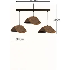Riippuvalaisin Linento Lighting BK190 3-osainen musta/ruskea