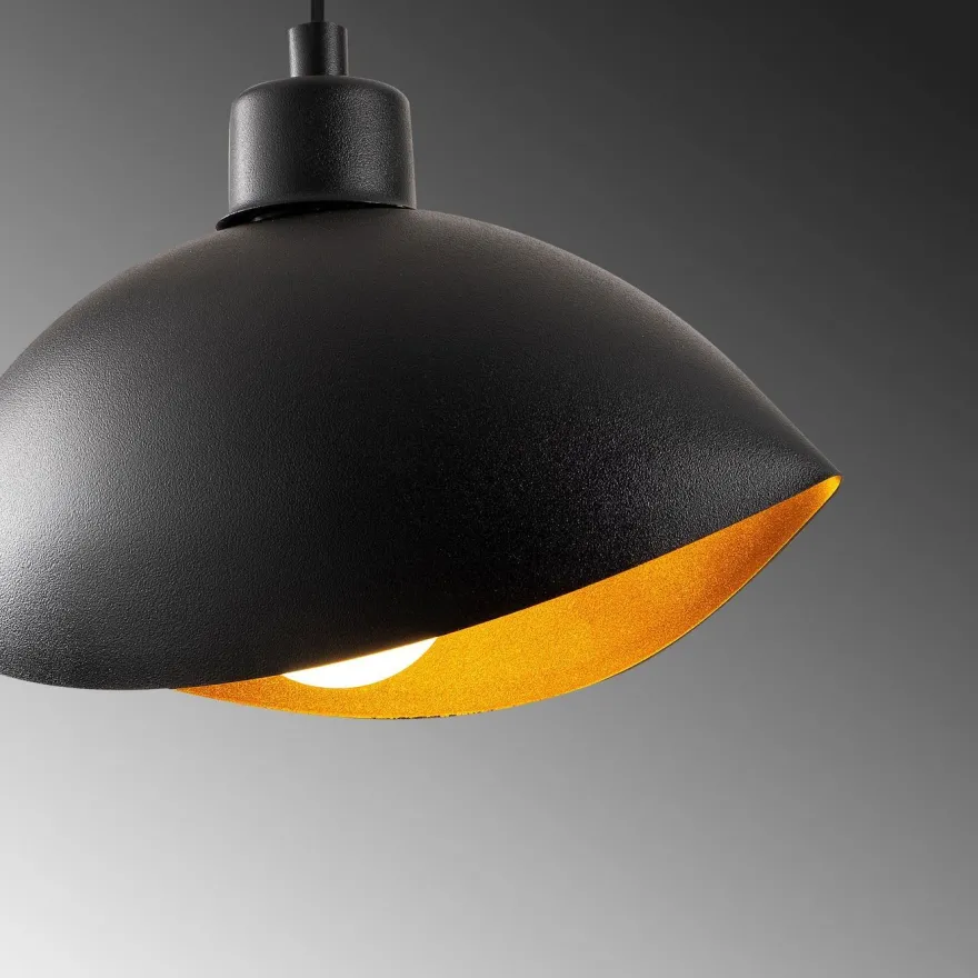 Riippuvalaisin Linento Lighting Sivani, E27, musta/kulta