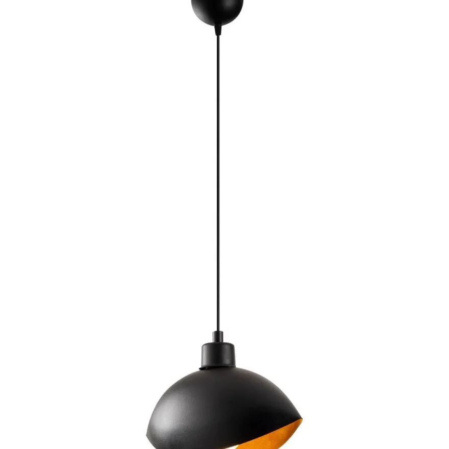 Riippuvalaisin Linento Lighting Sivani, E27, musta/kulta