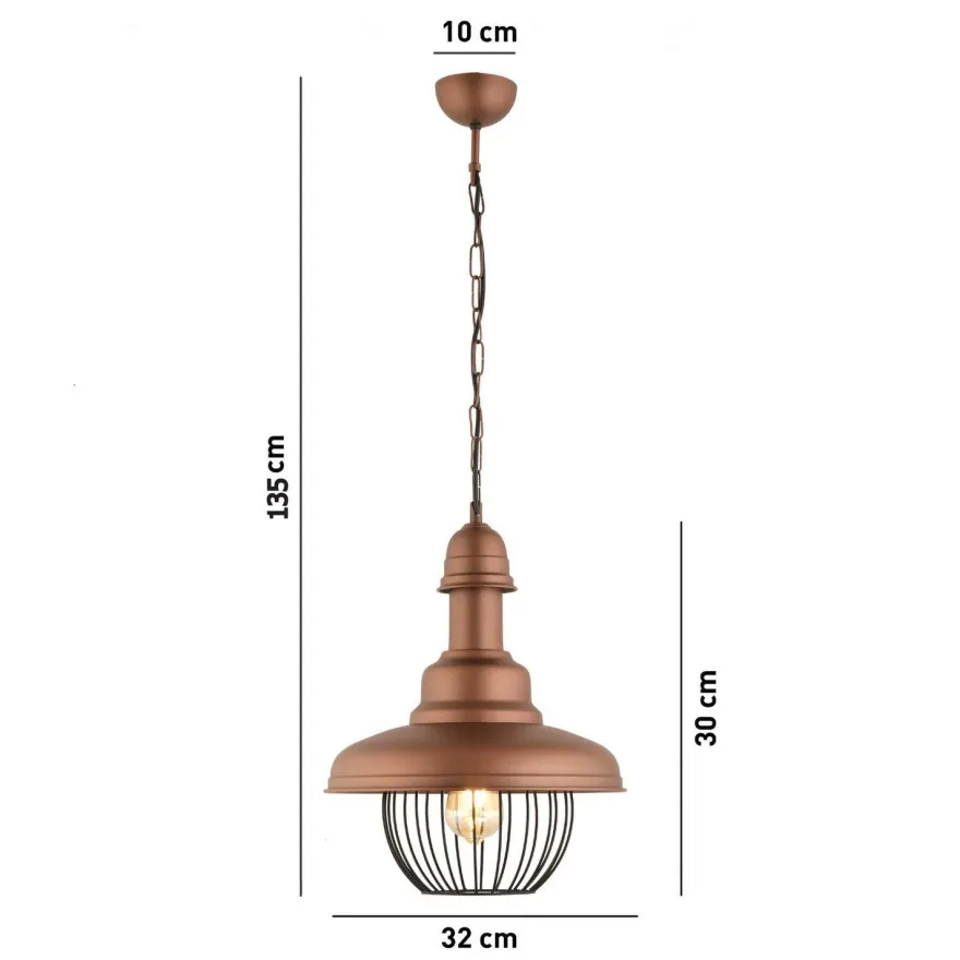 Riippuvalaisin Linento Lighting RT-11, Ø32cm, E27, max. 40W, IP20, kupari