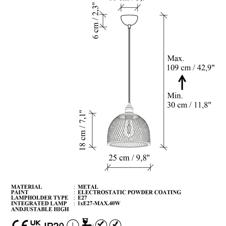 Riippuvalaisin Linento Lighting Berk Ø25cm