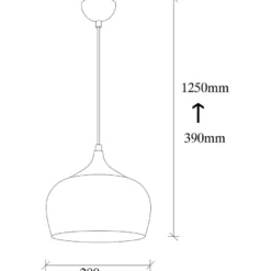 Riippuvalaisin Linento Lighting Saglam 3761, Ø28cm, kupari/kulta