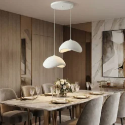 Riippuvalaisin Linento Lighting Luna 50-50-T-Nua, 2-osainen, valkoinen