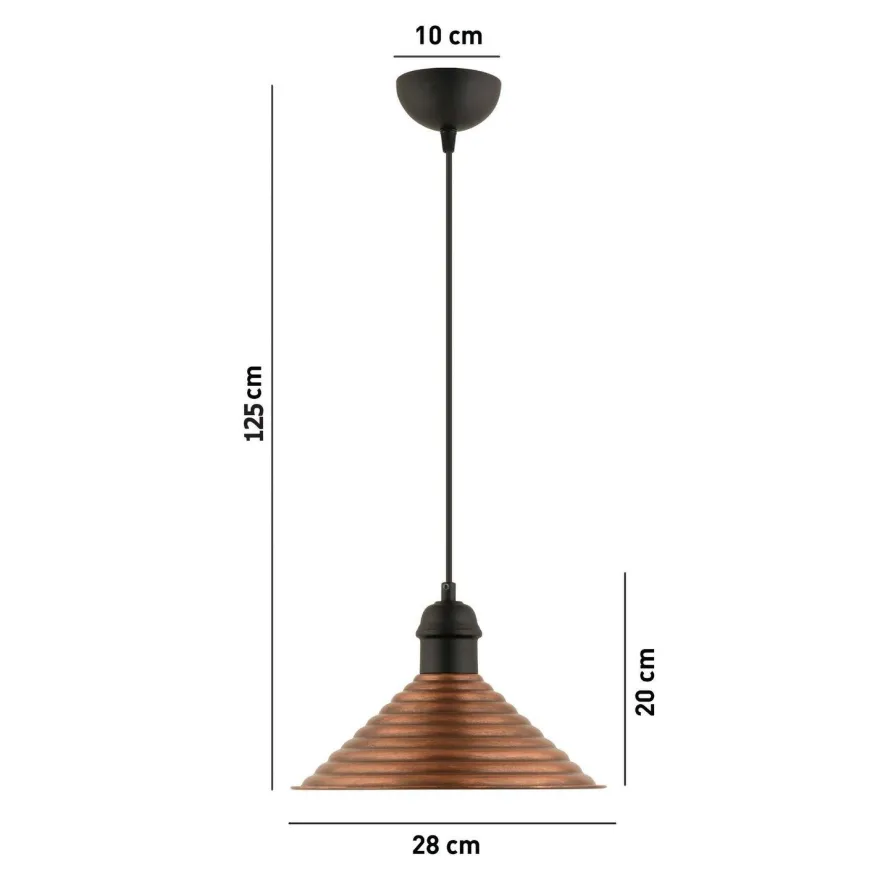 Riippuvalaisin Linento Lighting RT-25, Ø28cm, E27, max. 40W, IP20, ruskea