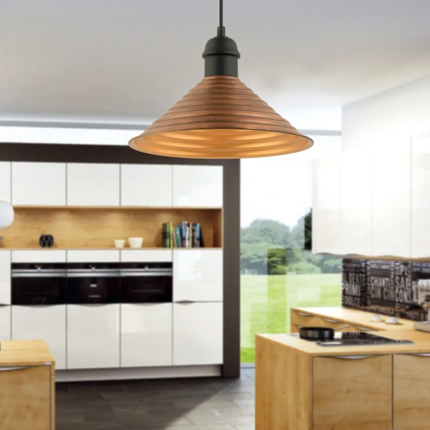 Riippuvalaisin Linento Lighting RT-25, Ø28cm, E27, max. 40W, IP20, ruskea