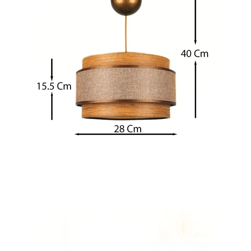 Riippuvalaisin Linento Lighting BK027, Ø28cm, ruskea