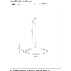 Riippuvalaisin Lucide Applause, Ø80cm, IP20, 50W, eri värejä