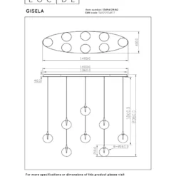 Riippuvalaisin Lucide Gisela, 40x140cm, IP20, 3.9W, eri värejä