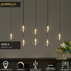 Riippuvalaisin Lucide Gisela, 40x140cm, IP20, 3.9W, eri värejä