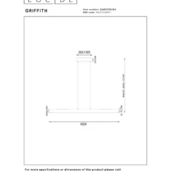 Riippuvalaisin Lucide Griffith, 8x140cm, IP20, 33W, pronssi