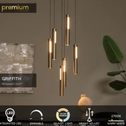 Riippuvalaisin Lucide Griffith, Ø38cm, IP20, 6W, pronssi