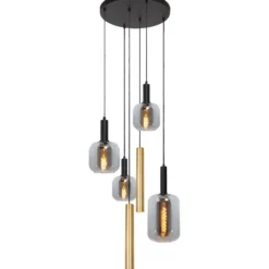 Riippuvalaisin Lucide Joanet, Ø65cm, IP20, messinki