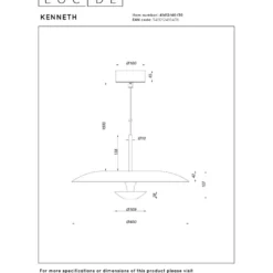 Riippuvalaisin Lucide Kenneth, Ø40cm, IP20, 12W, eri värejä