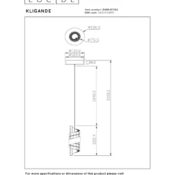 Riippuvalaisin Lucide Kligande, Ø13cm, IP20, 9W, eri värejä