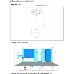 Riippuvalaisin Lucide Preston, Ø10cm, IP44, musta