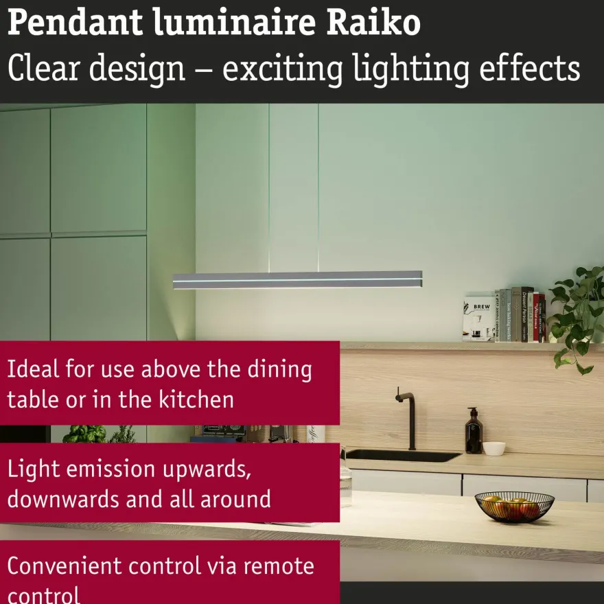 Riippuvalaisin Paulmann Raiko LED RGBW+ 1400lm/240lm 19W/6W, himmennettävä
