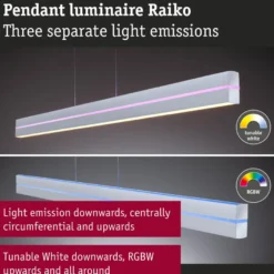 Riippuvalaisin Paulmann Raiko LED RGBW+ 1400lm/240lm 19W/6W, himmennettävä