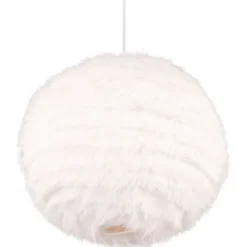 Riippuvalaisin Trio Furry, 35cm, E27, hiekanvalkoinen