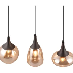Riippuvalaisin Trio Lumina, 3-os, E14, mattamusta/meripihka