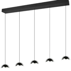 Riippuvalaisin Trio Senta LED 5-osainen 4000K mattamusta/kromi