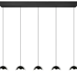Riippuvalaisin Trio Senta LED 5-osainen 4000K mattamusta/kromi