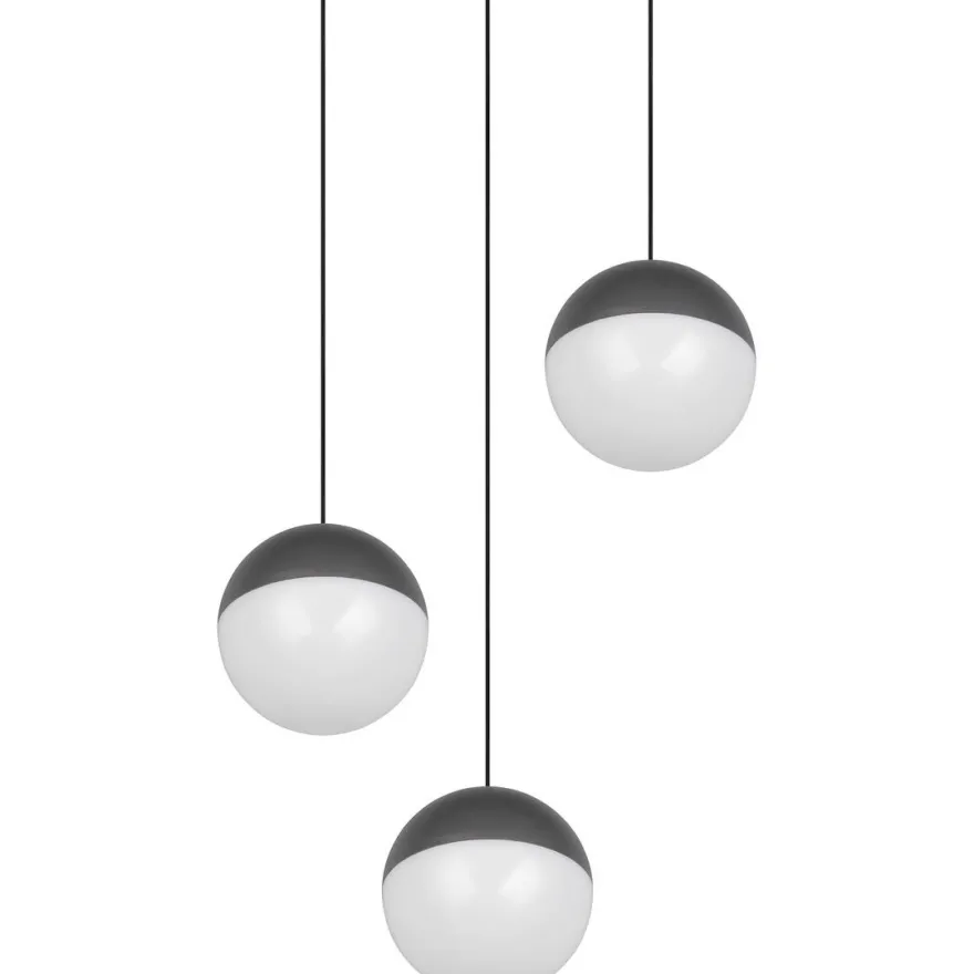 Riippuvalaisin Trio Senta LED 3-osainen pyöreä 3000K antrasiitti