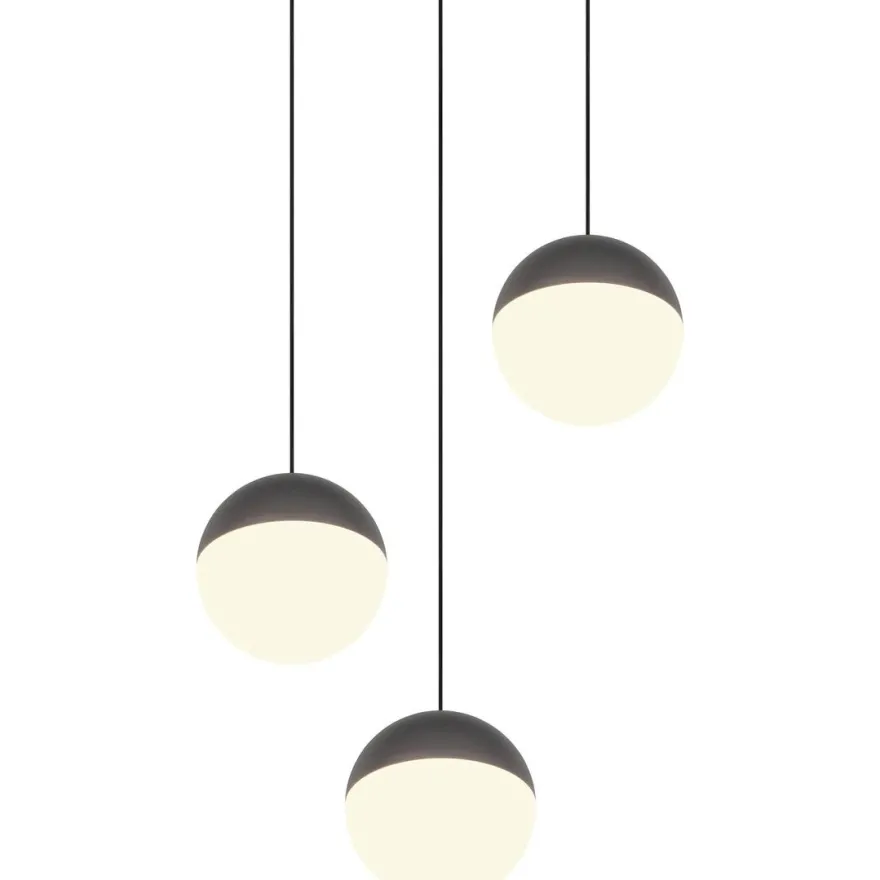 Riippuvalaisin Trio Senta LED 3-osainen pyöreä 3000K antrasiitti