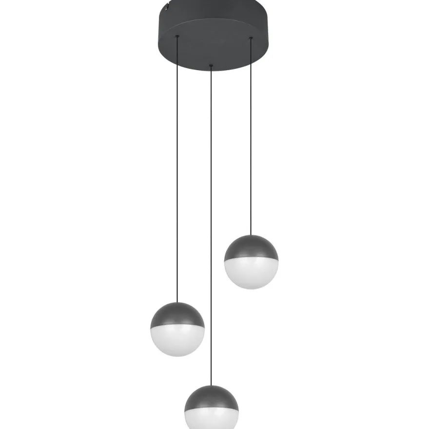 Riippuvalaisin Trio Senta LED 3-osainen pyöreä 3000K antrasiitti