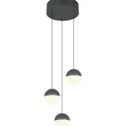 Riippuvalaisin Trio Senta LED 3-osainen pyöreä 3000K antrasiitti