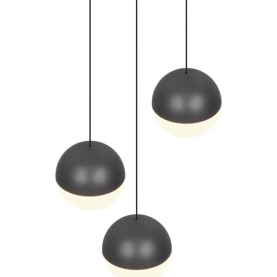 Riippuvalaisin Trio Senta LED 3-osainen pyöreä 3000K antrasiitti