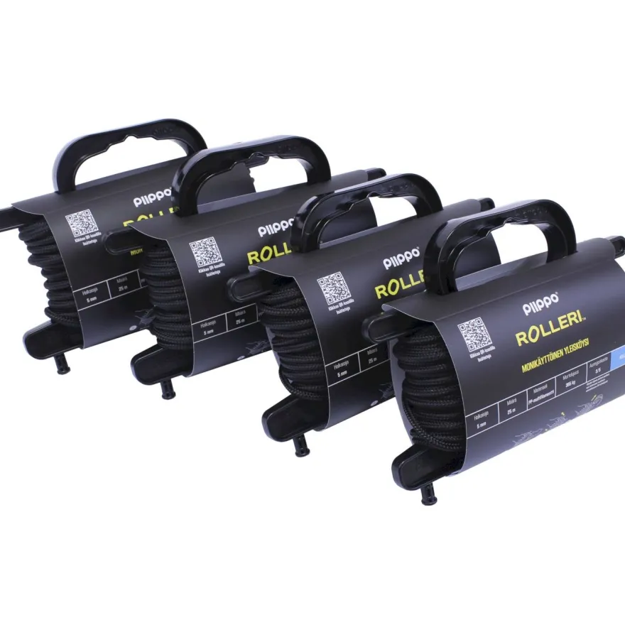 Rolleri Piippo PP-multifilamentti, 5mm x 25m, musta
