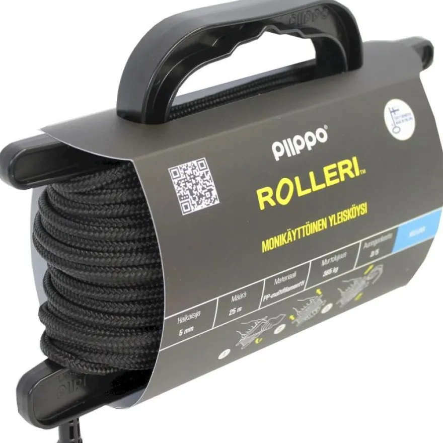 Rolleri Piippo PP-multifilamentti, 5mm x 25m, musta