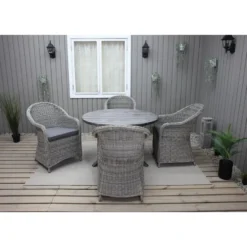 Ruokailuryhmä Baltic Garden, Ø112cm Scottsdale-pöytä + 4 Daisy-tuolia