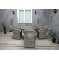 Ruokailuryhmä Baltic Garden, Ø112cm Scottsdale-pöytä + 4 Daisy-tuolia