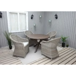 Ruokailuryhmä Baltic Garden, Ø112cm Scottsdale-pöytä + 4 Daisy-tuolia