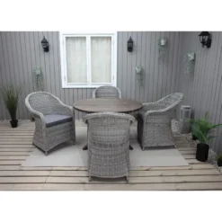 Ruokailuryhmä Baltic Garden, Ø112cm Scottsdale-pöytä + 4 Daisy-tuolia