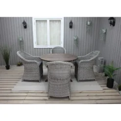 Ruokailuryhmä Baltic Garden, Ø112cm Scottsdale-pöytä + 4 Daisy-tuolia
