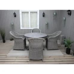 Ruokailuryhmä Baltic Garden, Ø112cm Scottsdale-pöytä + 4 Daisy-tuolia