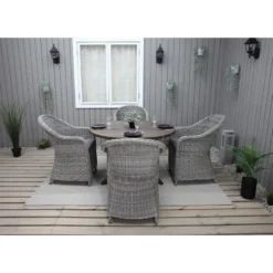 Ruokailuryhmä Baltic Garden, Ø112cm Scottsdale-pöytä + 4 Daisy-tuolia