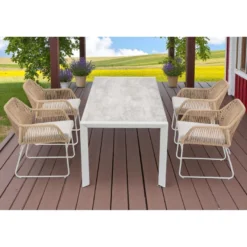 Ruokailuryhmä Baltic Garden Palermo pöytä, 200 cm, 4 kplSeville-nojatuolia