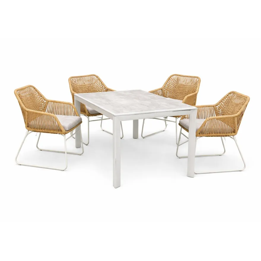 Ruokailuryhmä Baltic Garden Palermo pöytä, 200 cm, 4 kplSeville-nojatuolia