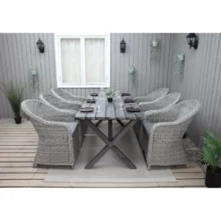 Ruokailuryhmä Baltic Garden, 190x86cm Scottsdale-pöytä + 6 Daisy-tuolia