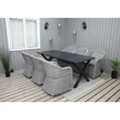 Ruokailuryhmä Baltic Garden, 190x86cm Scottsdale-pöytä + 6 Daisy-tuolia