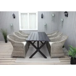 Ruokailuryhmä Baltic Garden, 190x86cm Scottsdale-pöytä + 6 Daisy-tuolia