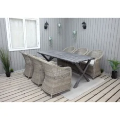 Ruokailuryhmä Baltic Garden, 190x86cm Scottsdale-pöytä + 6 Daisy-tuolia