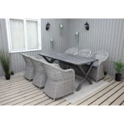 Ruokailuryhmä Baltic Garden, 190x86cm Scottsdale-pöytä + 6 Daisy-tuolia
