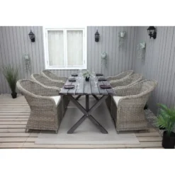 Ruokailuryhmä Baltic Garden, 190x86cm Scottsdale-pöytä + 6 Daisy-tuolia
