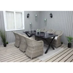 Ruokailuryhmä Baltic Garden, 190x86cm Scottsdale-pöytä + 6 Daisy-tuolia