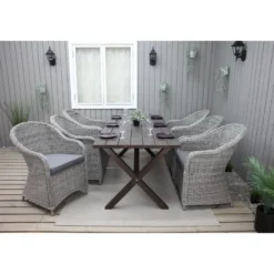 Ruokailuryhmä Baltic Garden, 190x86cm Scottsdale-pöytä + 6 Daisy-tuolia